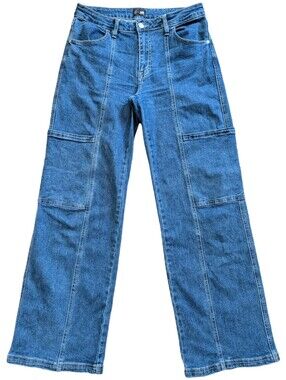 L&M Black Label Women Medium Wash Blue High Rise Carpenter Jeans Size M (30x31)